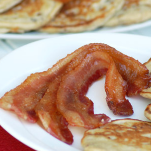 brown sugar bacon with pancakes