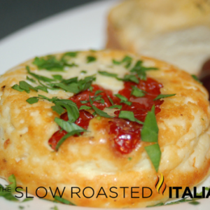 baked ricotta on a plate