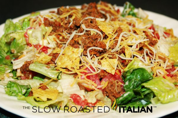 healthy taco salad in bowl