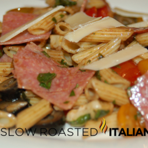 Italian Balsamic Pasta Salad on plate