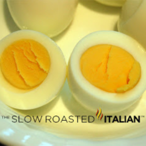 hard boiled egg cut in half