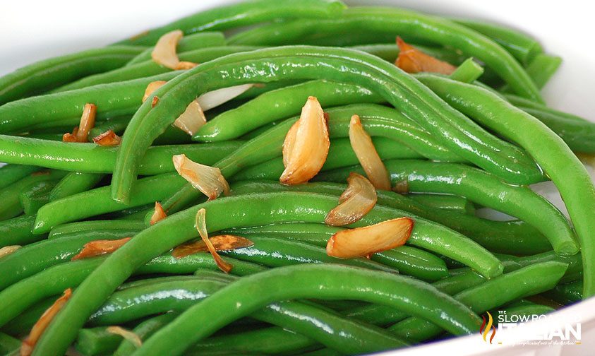 Green Beans with Garlic close up