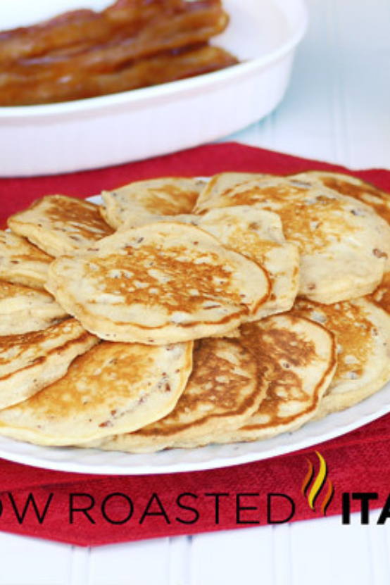 Banana Bread Pancakes with Toasted Pecans