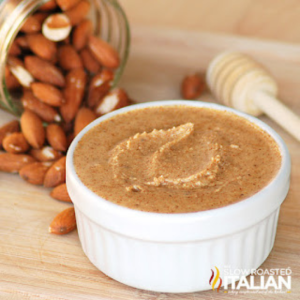 honey vanilla almond butter in ramekin