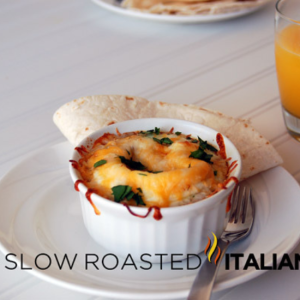 mexican baked eggs in ramekin