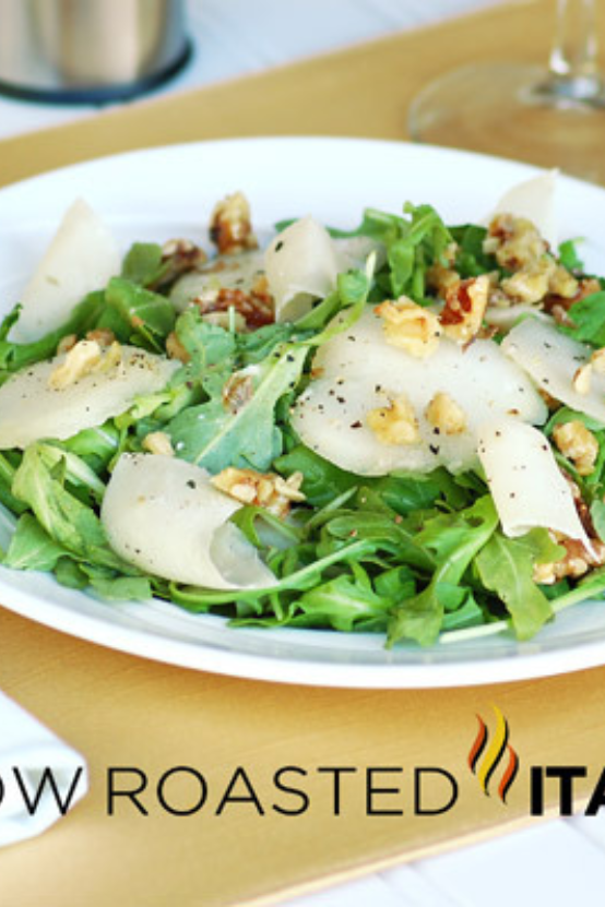 Pear and Arugula Salad with Parmesan Cheese