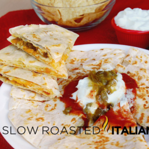 cheese jalapeno quesadilla on plate