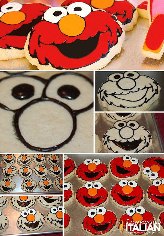 elmo sugar cookies collage