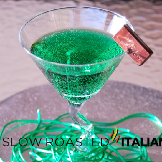 mint martini in glass