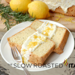 slices of rosemary lemon pound cake