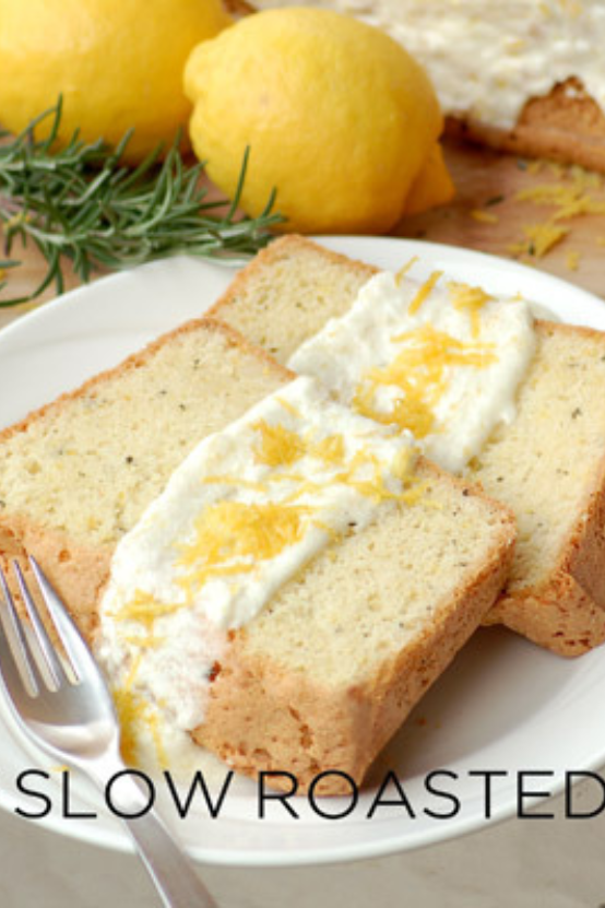 Rosemary Lemon Pound Cake with Lemon Icing