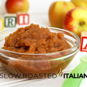 baked cinnamon applesauce in bowl