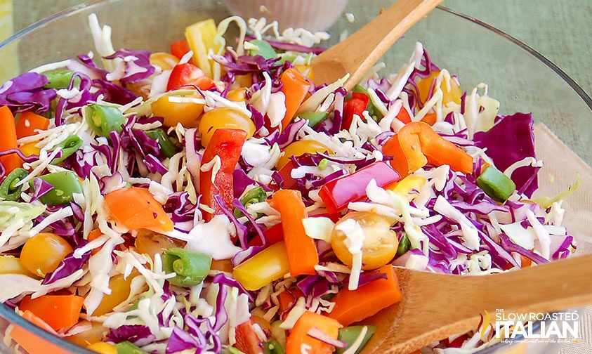 bowl with summer slaw