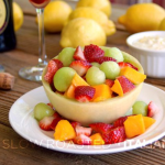 Honey Dew Melon Fruit Bowl on a plate