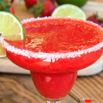 glass of strawberry margarita