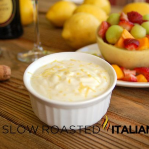 Bowl of Sweet Lemon Yogurt Fruit Dip