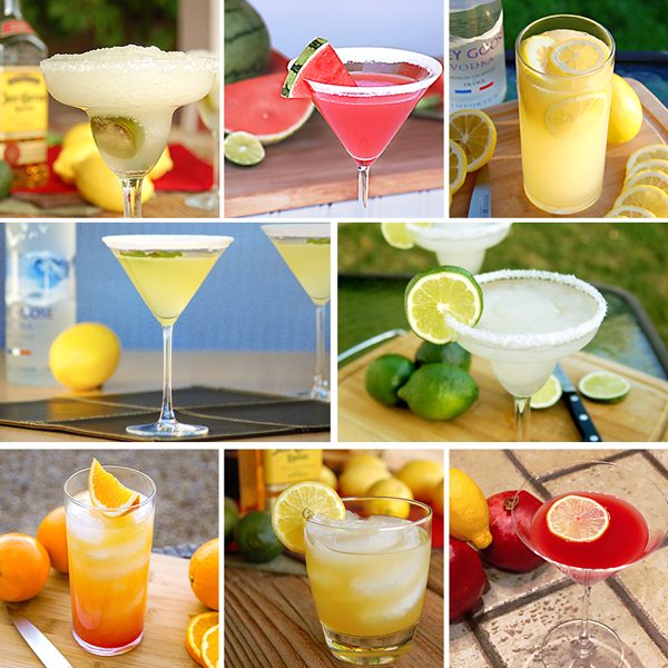 collage of Mexican cocktail recipes