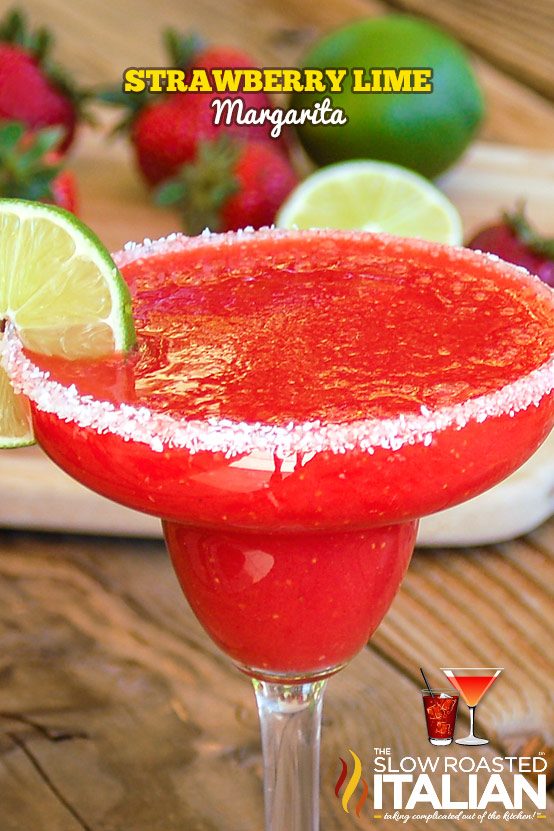 Strawberry Lime Margarita in glass