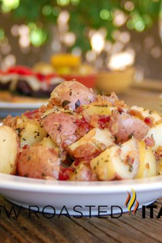 Herb Roasted Cheesy Bacon Potatoes