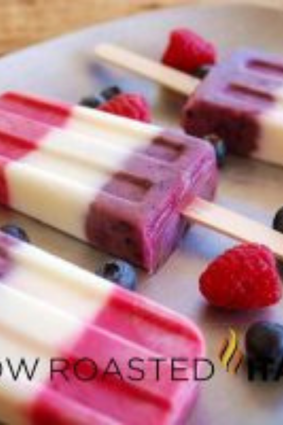 Red White and Blue Berry Popsicles