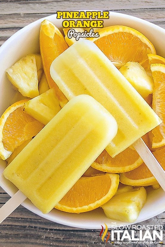 pineapple orange popsicles close up -featured