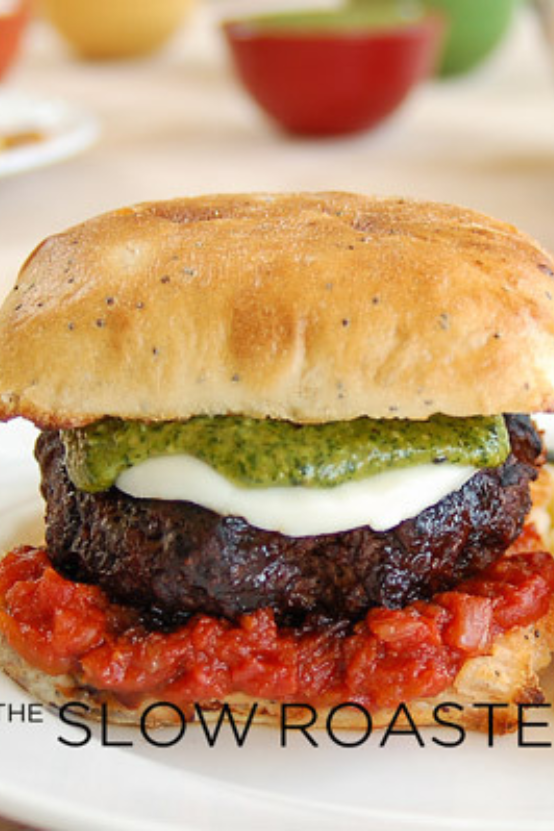 Gourmet Caprese Burger with Balsamic Reduction