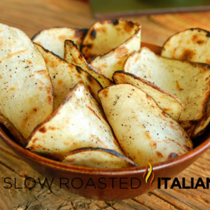 bowl of salt and pepper grilled potato chips