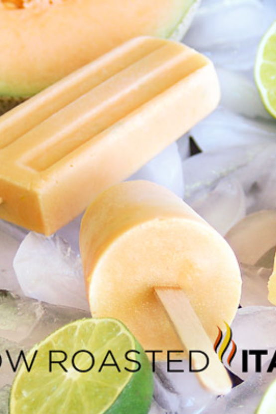 Cantaloupe and Cream Lime Ice Pops