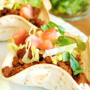 homemade turkey taco bowl on a plate