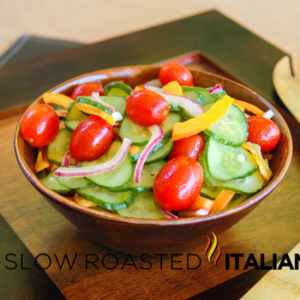 bowl of lemon cucumber salad