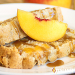 sliced peach pound cake