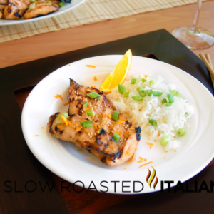 asian honey grilled chicken on plate