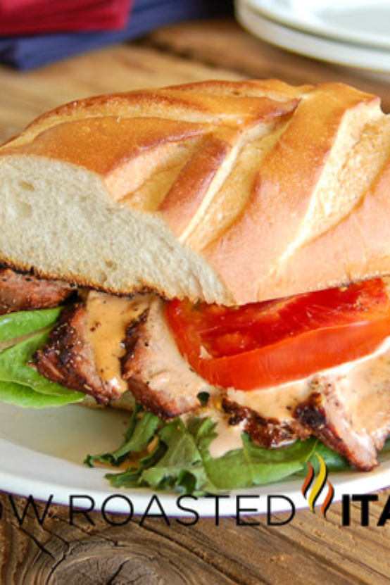 Grilled London Broil Steak Sandwich