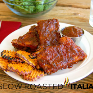 barbecue baby back ribs on plate