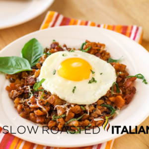 italian breakfast skillet with egg