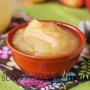 bowl of homemade applesauce