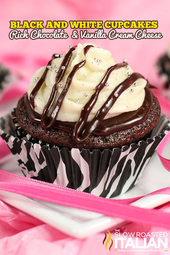 Black and White Cupcakes – Rich Chocolate and Vanilla Cream Cheese