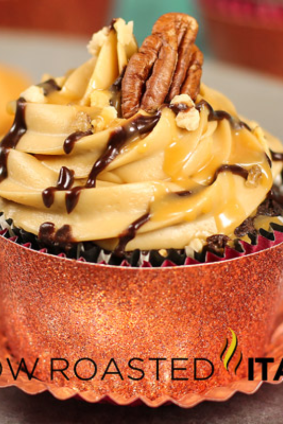 Rich Chocolate and Caramel Turtle Cupcakes