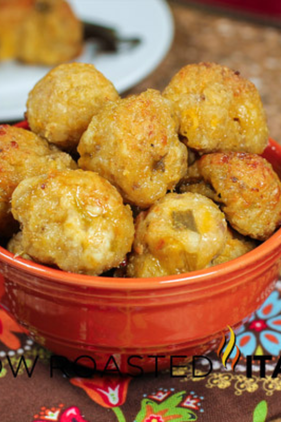 green chile and cheese sausage poppers