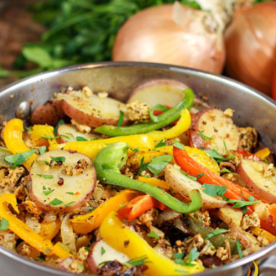 Italian sausage pepper and potato skillet