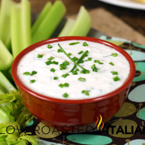 blue cheese dip in bowl