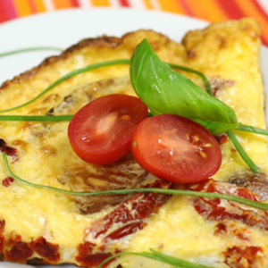 parmesan frittata on plate