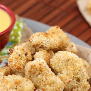 baked italian chicken nuggets on plate