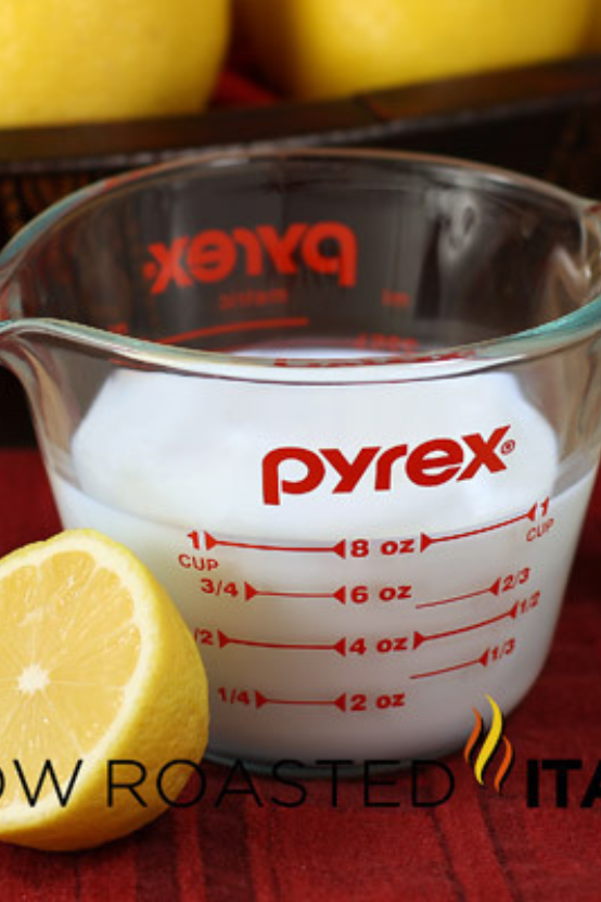 making quick buttermilk substitute with milk and lemon juice
