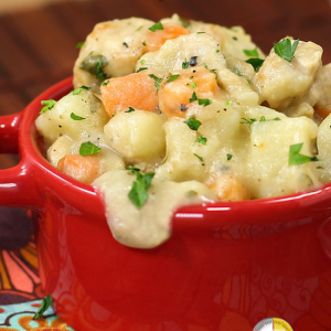 midwestern pork stew in bowl