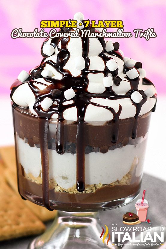 Mallomar Inspired Chocolate Covered Marshmallow Trifle