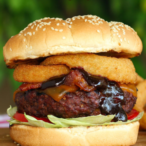 cowboy burger, close up