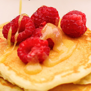 fluffy stack of buttermilk pancakes