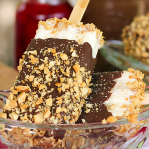 banana split ice cream popsicle sprinkles with nuts