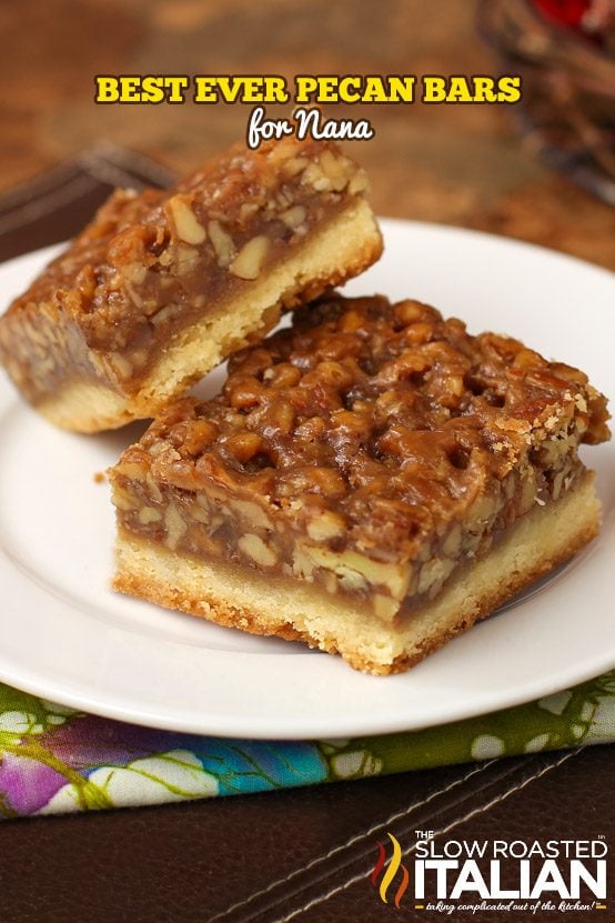 plate of pecan bars